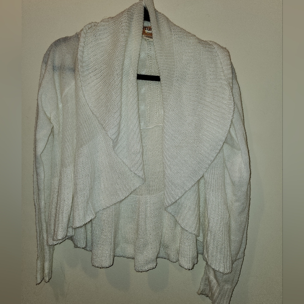 Juniors White Cardigan Top